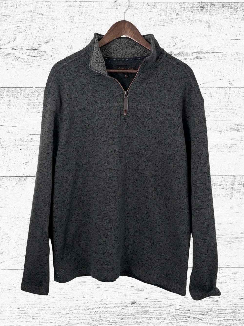 Men's Charcoal Heather Quarter-Zip Pullover Sweater